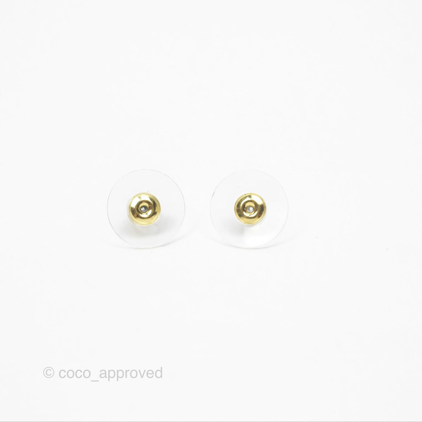 Chanel Crystal COCO Pink Heart Earrings Gold Tone 22B