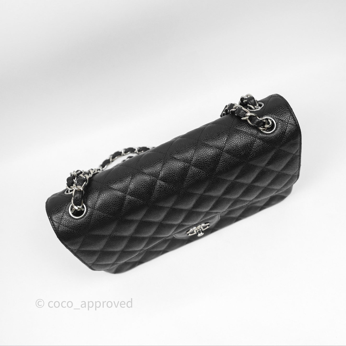 Chanel Jumbo Double Flap Black Caviar Silver Hardware⁣⁣