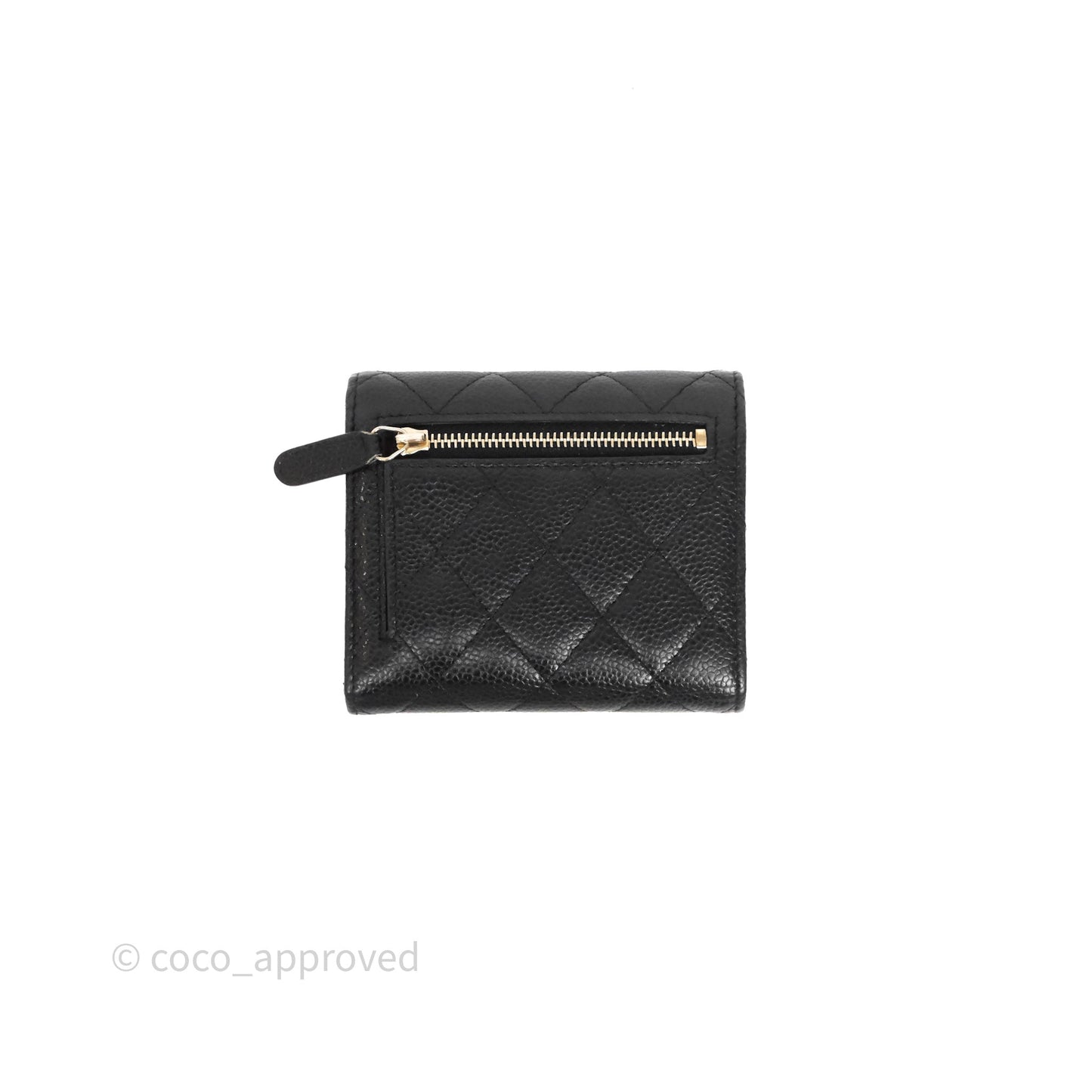 Chanel Classic Short Flap Wallet Black Caviar Gold Hardware