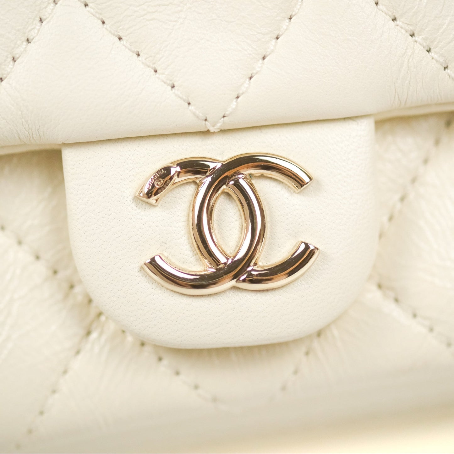 Chanel Quilted Small Duma Drawstring Backpack Ivory White Calfskin Gold Hardware