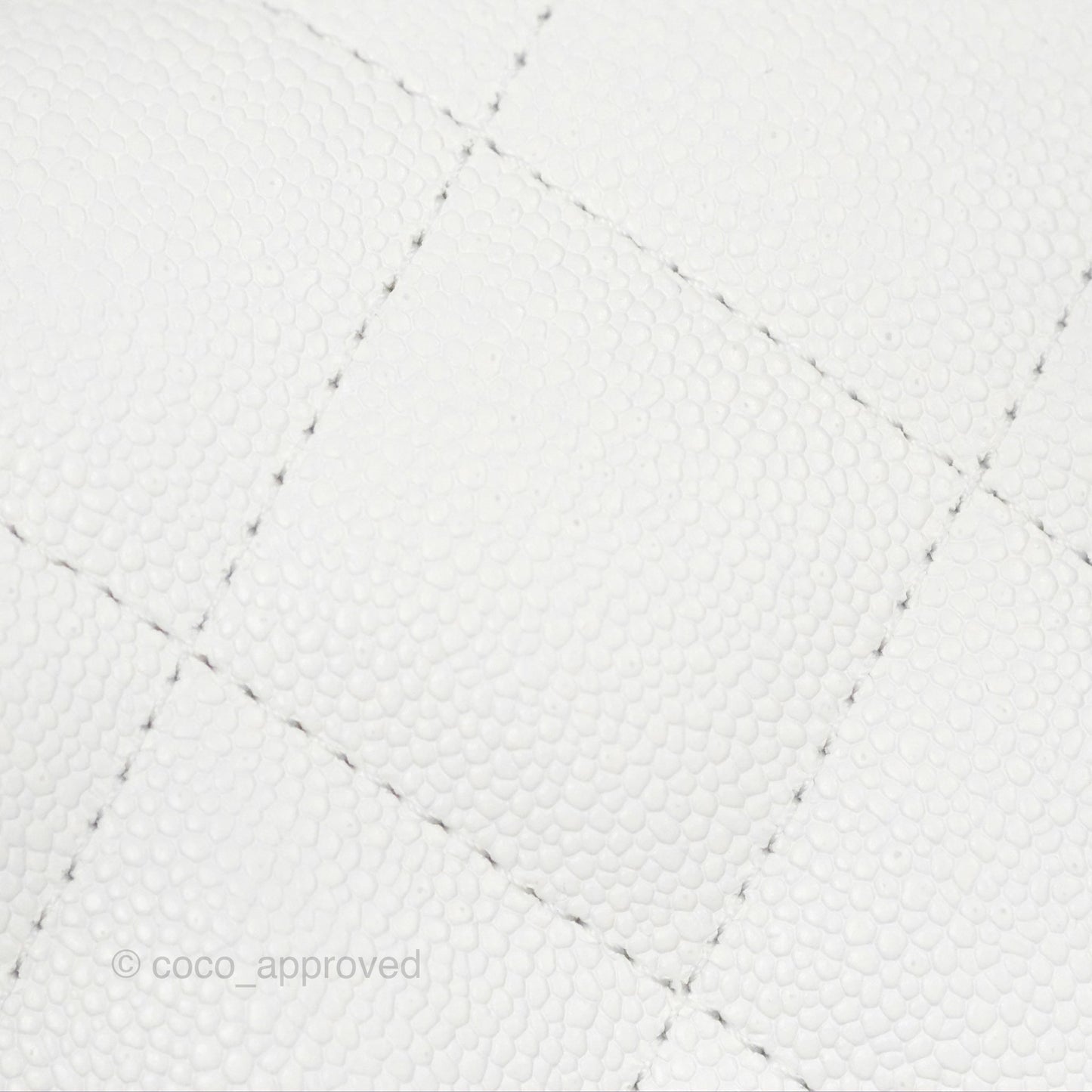 Chanel Large Flap Bag Heart Adjustable Chain White Caviar Aged Gold Hardware