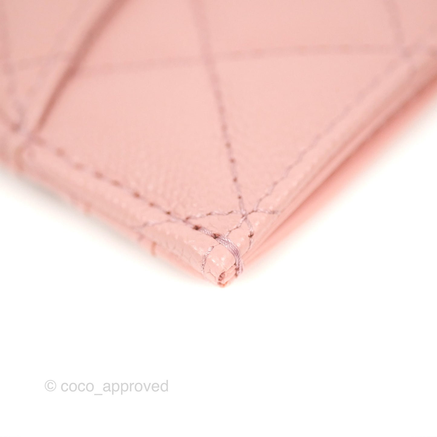 Chanel CC Resin Stone Card Holder Pink Caviar 23K