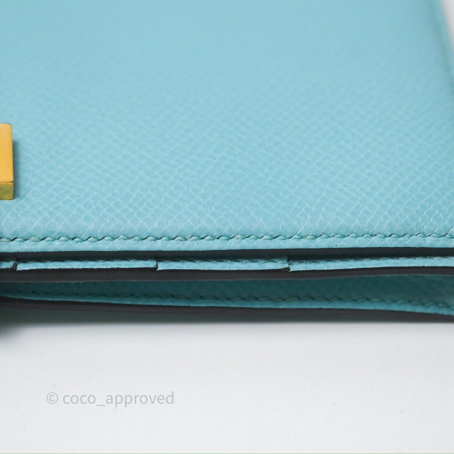 Hermès Bearn Long Wallet Bleu Atoll 3P Epsom Gold Hardware