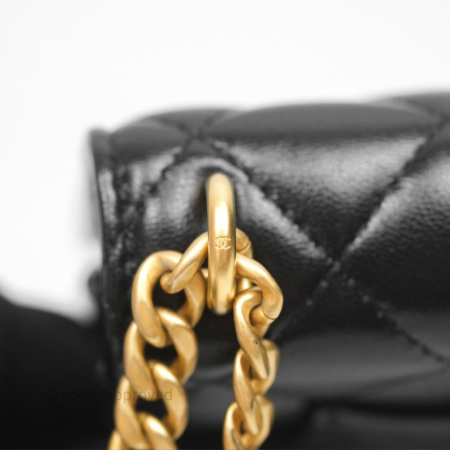 Chanel Heart Adjustable Chain WOC Black Lambskin Aged Gold Hardware 25C