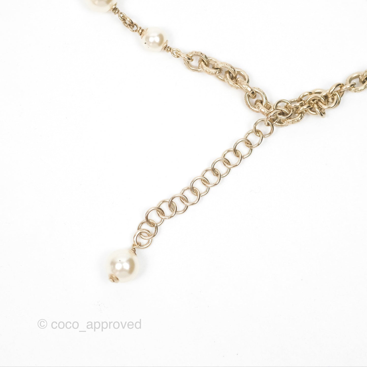 Chanel CC Keys Pendant Double Chain Necklace Gold Tone 17A