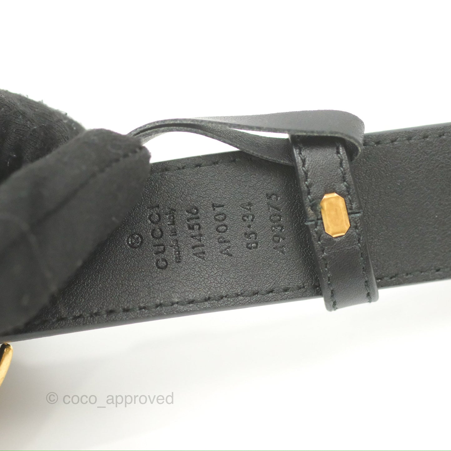 Gucci Double GG 20mm Belt Black Calfskin 85 34
