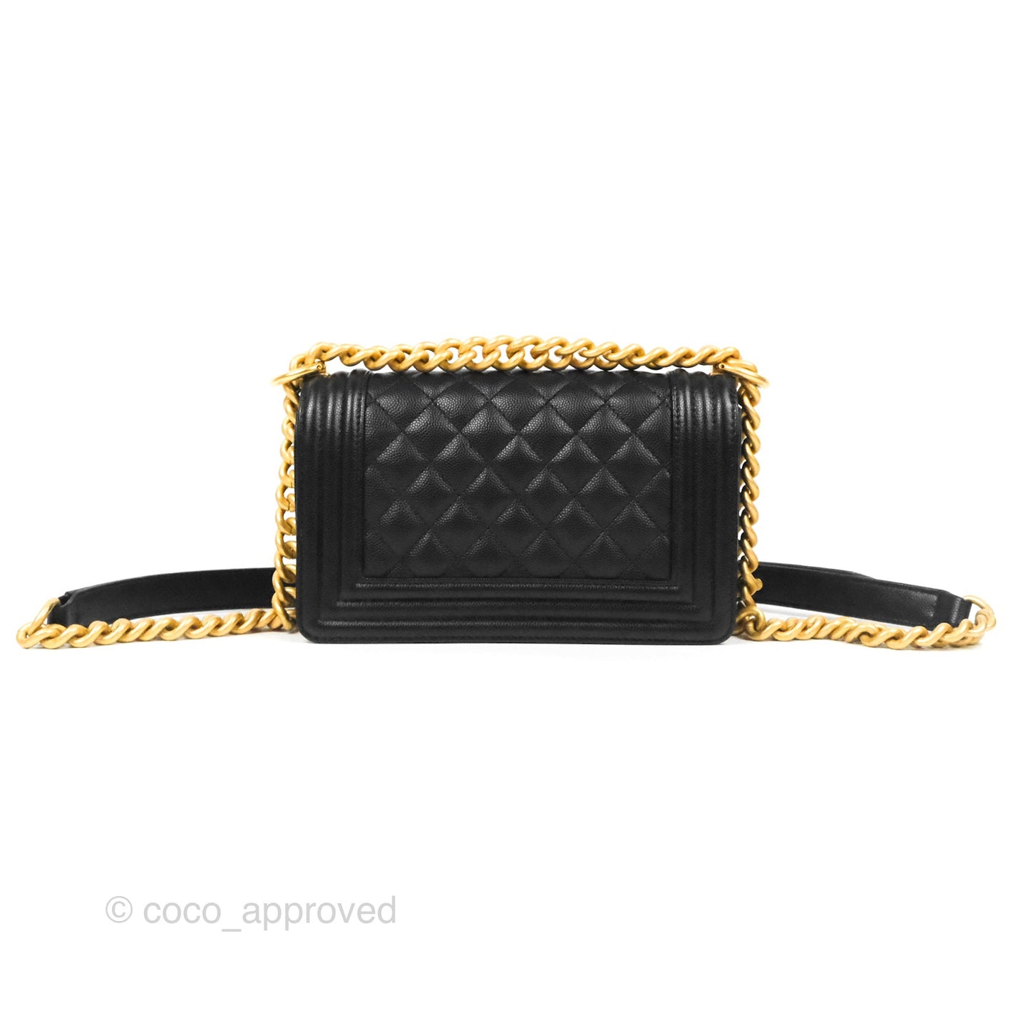 Chanel Small Boy Black Caviar Gold Hardware
