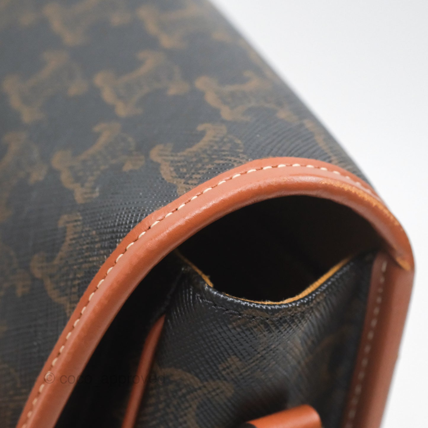 Celine Medium Folco Bag Triomphe Canvas Tan