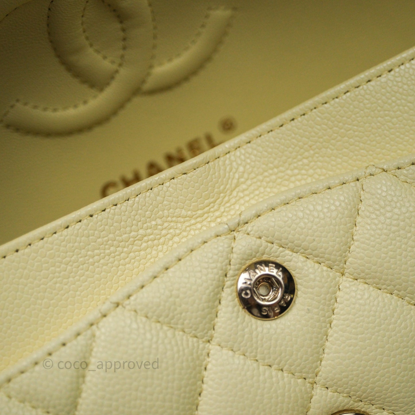Chanel Small Classic Quilted Flap Yellow Caviar Gold Hardware
