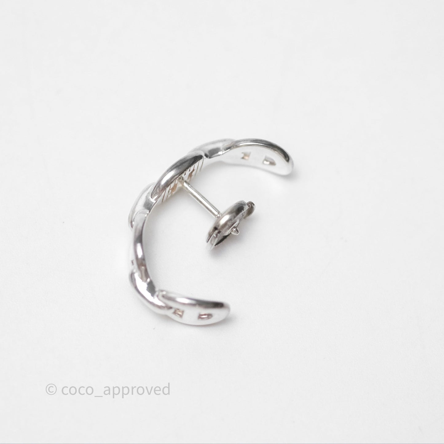 Hermès Chaine d'Ancre Enchainee Single Ear Climber Earrings Silver 925