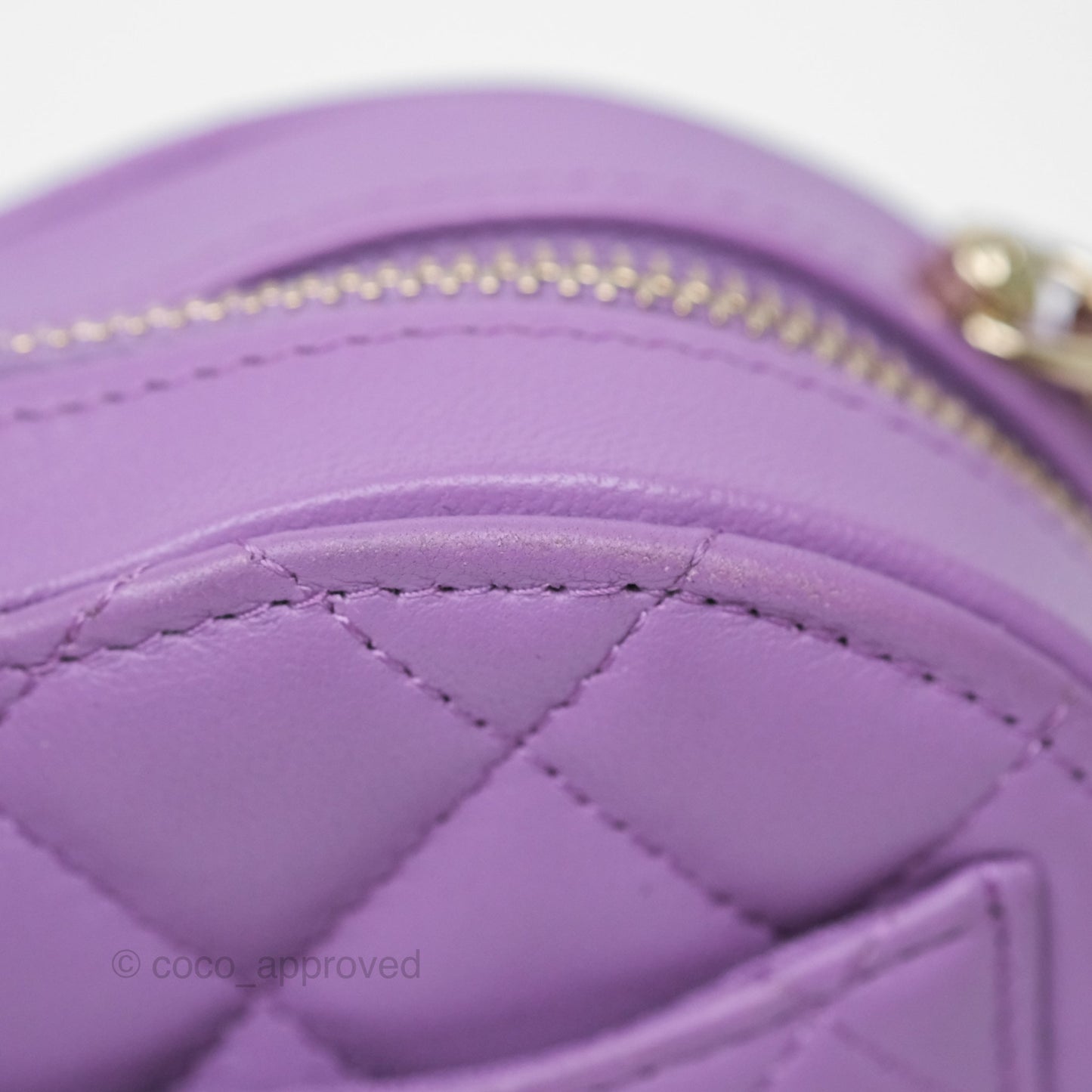 Chanel Small Heart Bag Purple Lambskin Gold Hardware 22S