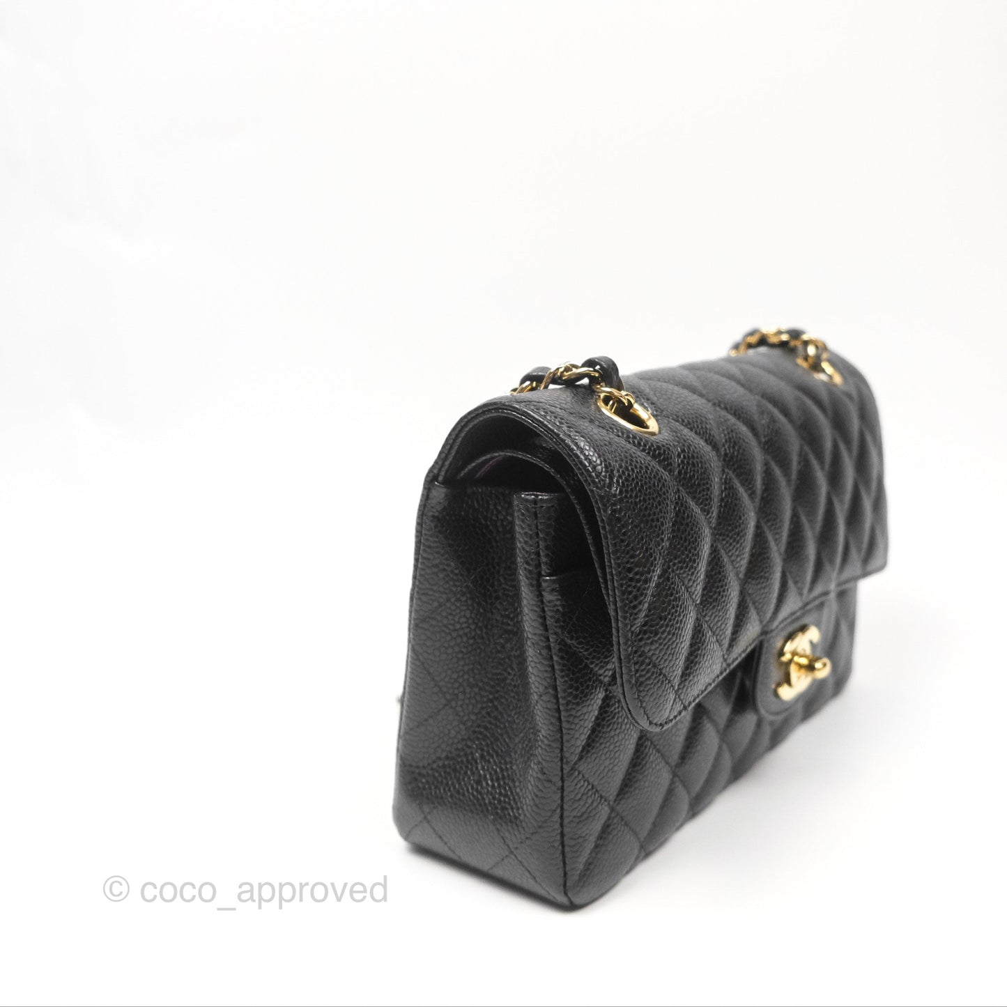Chanel Small Classic Flap Quilted Black Caviar Gold Hardware