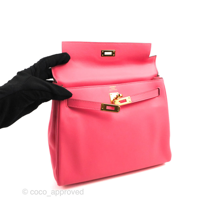 Hermès Retourne Kelly 25 Veau Swift Rose Azalee Gold Hardware
