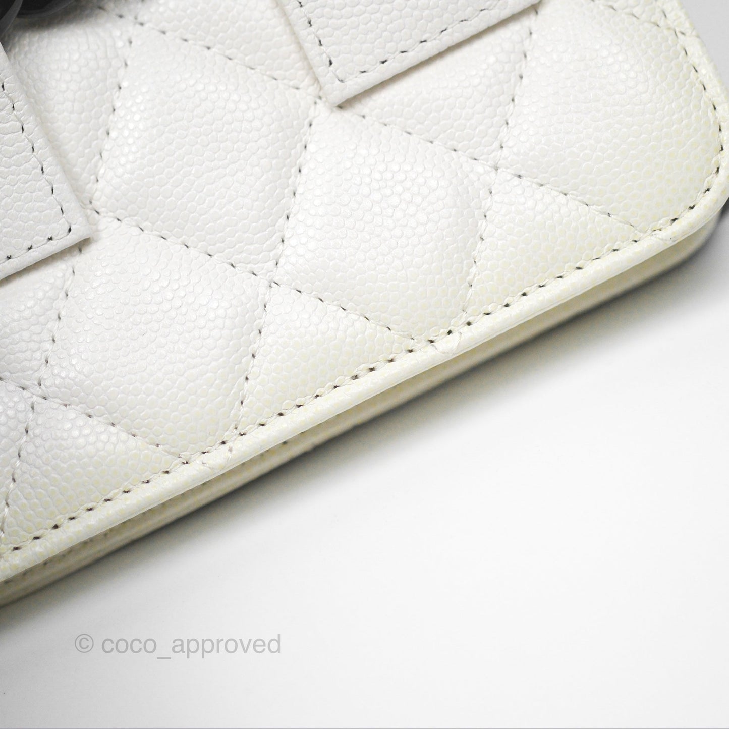 Chanel My Everything Belt Flap Card Holder White Caviar Incognito Hardware