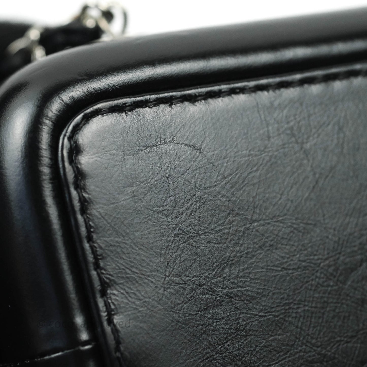 Chanel Gabrielle Backpack Black Aged Calfskin Small Navy Black