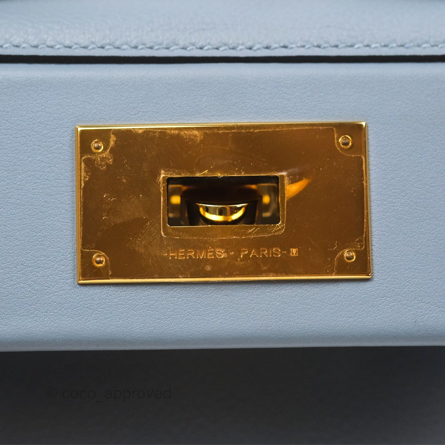 Hermès 24/24 21 Mini Bleu Lin J7 Evercolor/ Swift Gold Hardware