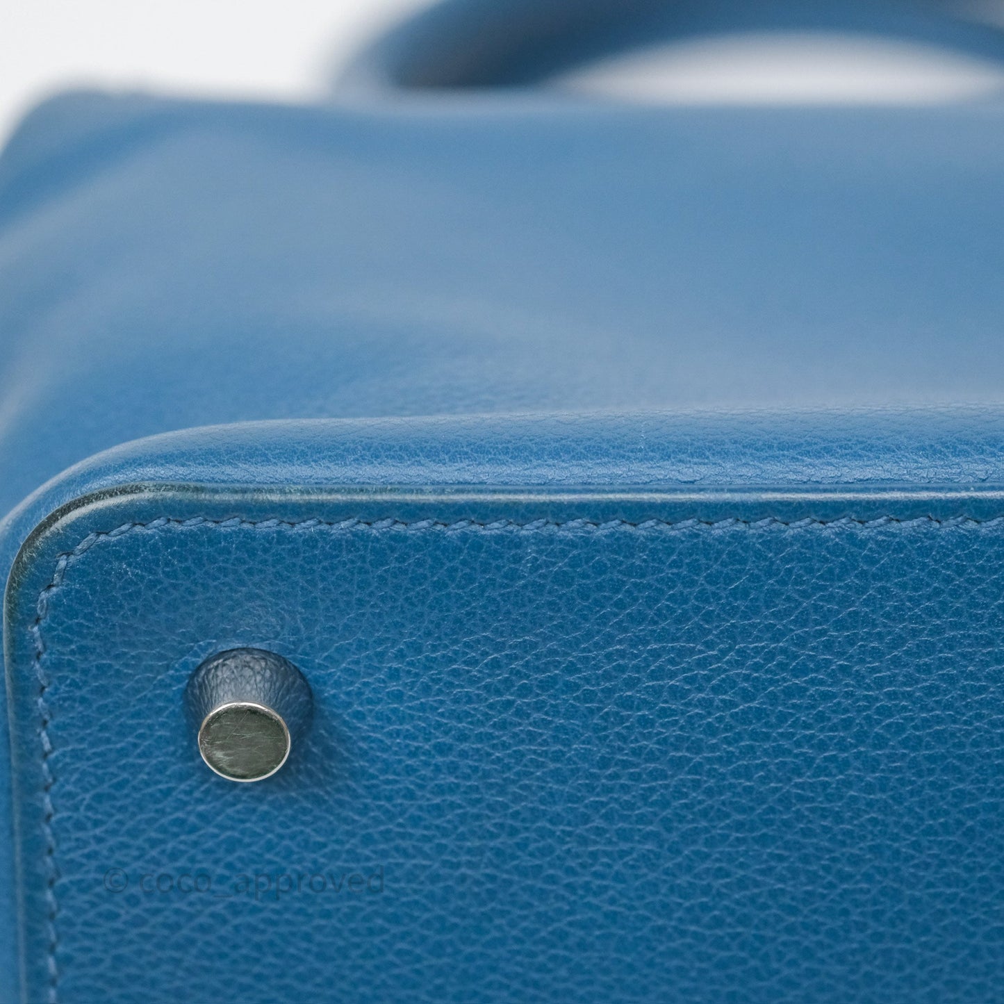 Hermès ToolBox 20 Bleu Cobalt 7C Evercolor Palladium Hardware