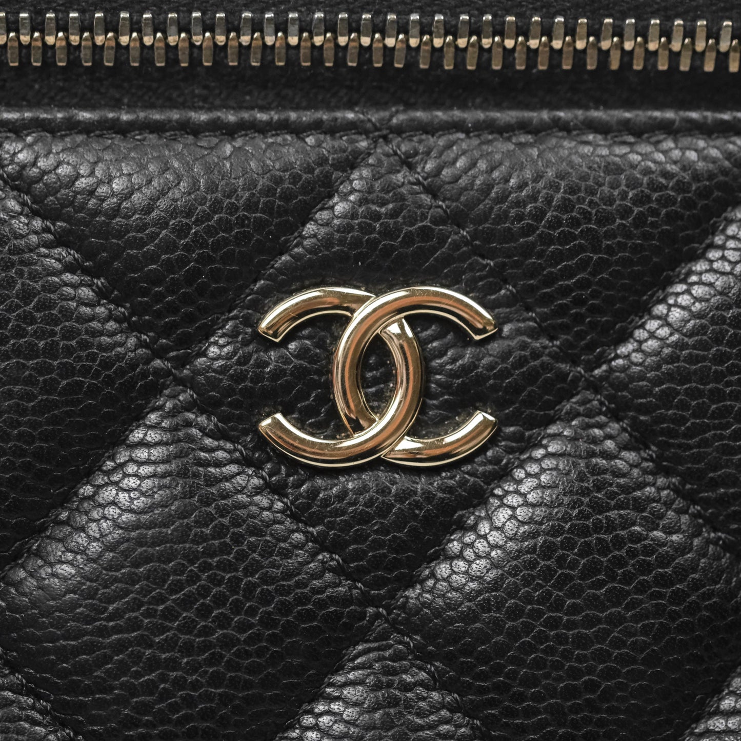 Chanel Vanity with CC Chain Black Caviar Gold Hardware