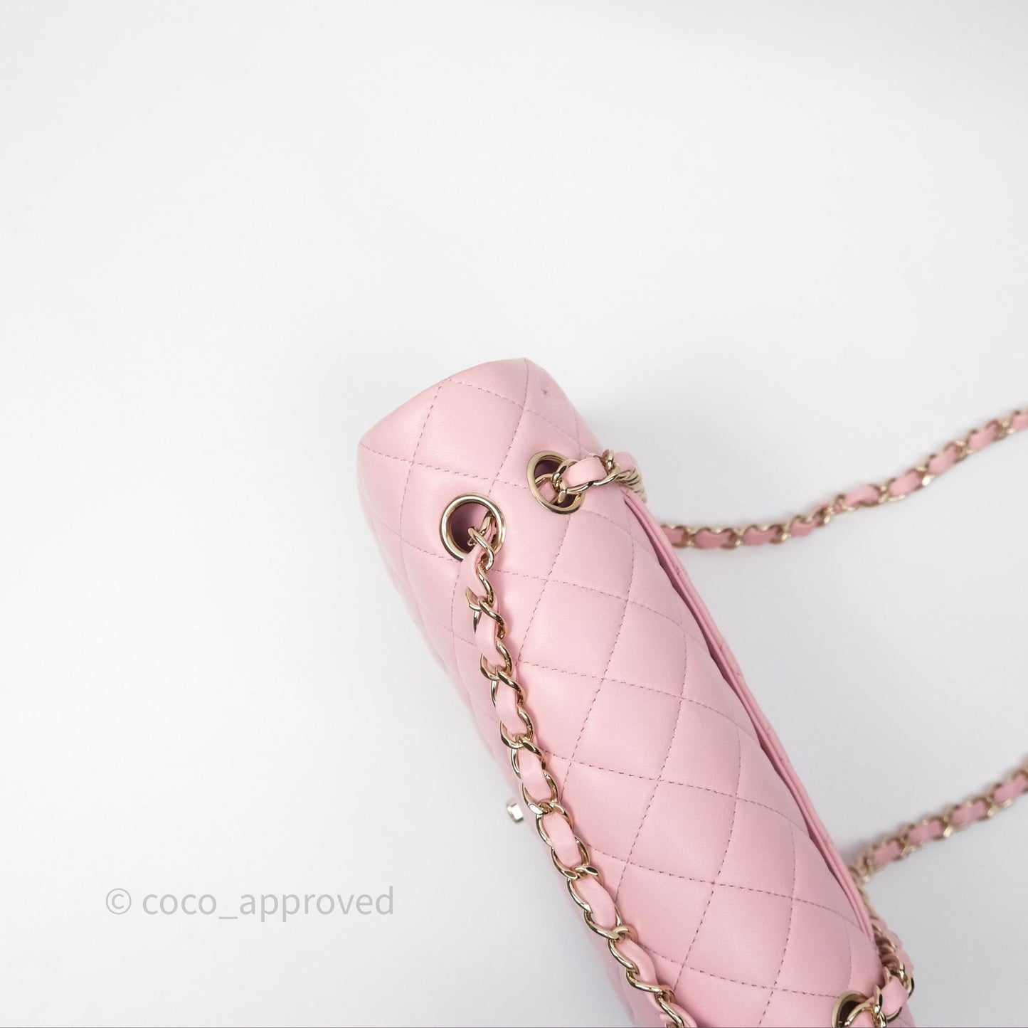 Chanel Classic M/L Medium Flap Quilted Pink Lambskin Gold Hardware