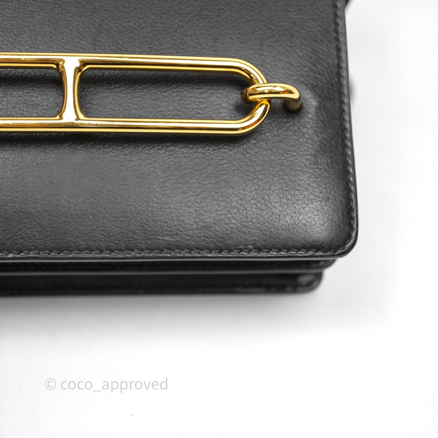 Hermès Roulis Mini 18 Black Veau Evergrain Gold Hardware