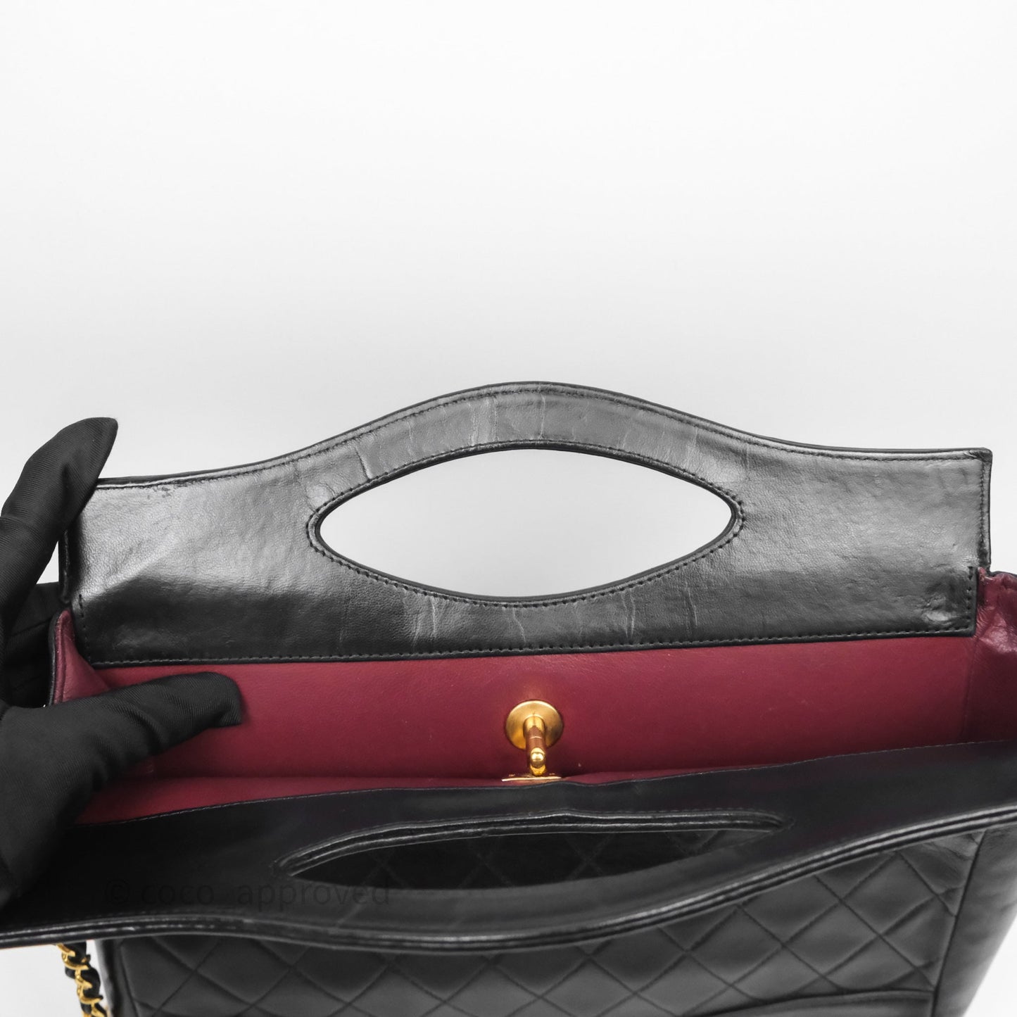 Chanel Vintage 31 Small Bag Black Lambskin 24K Gold Hardware