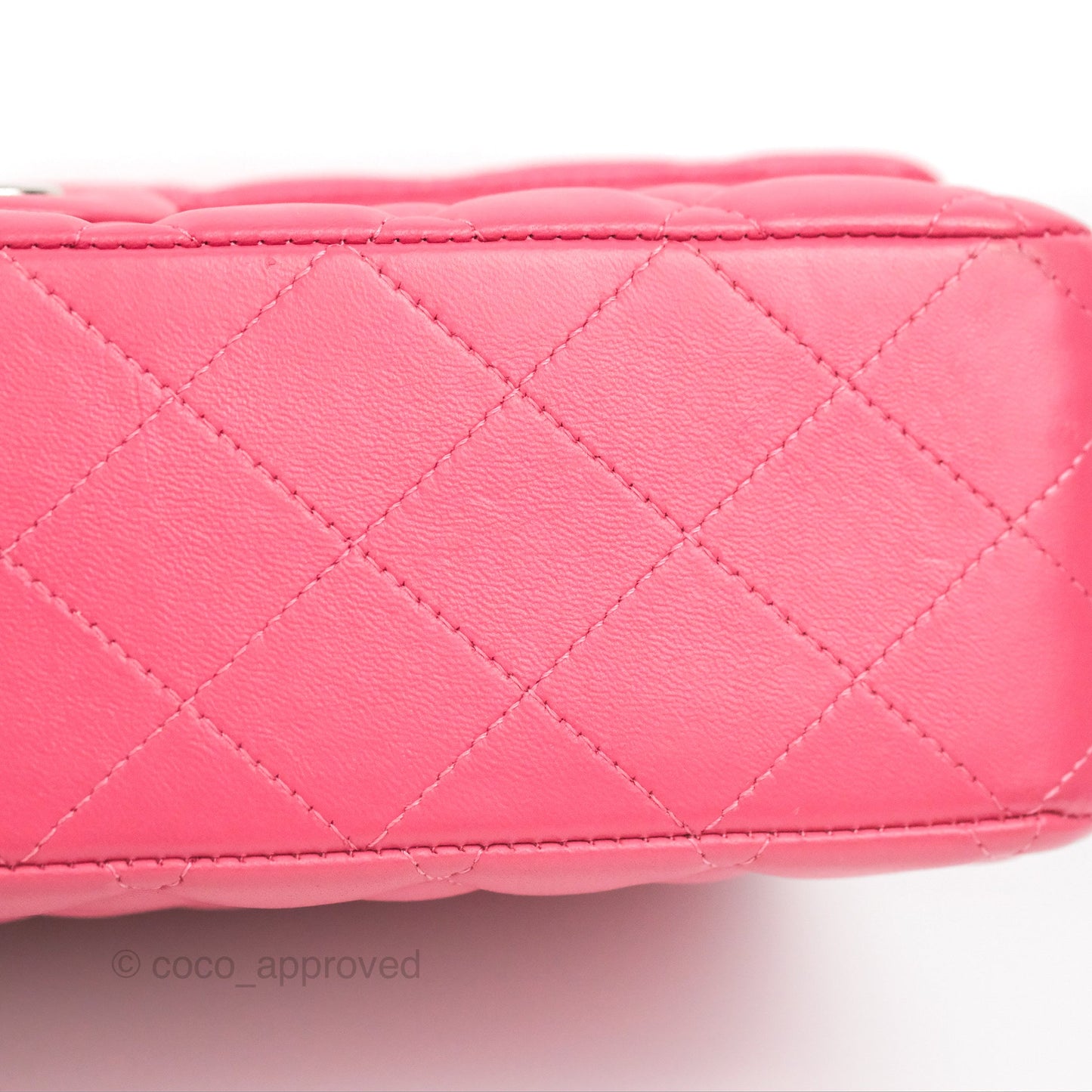 Chanel Classic M/L Medium Flap Quilted Pink Lambskin Silver Hardware