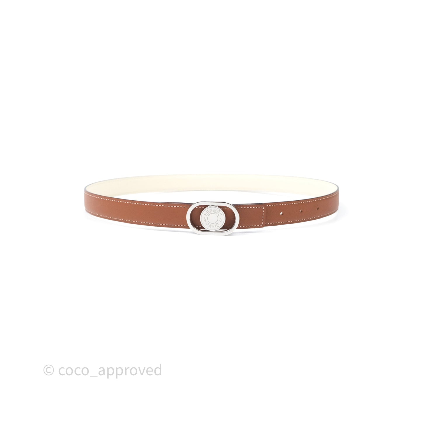 Hermès Clou De Selle Belt Buckle & Reversible Strap Gold/ Nata Palladium Hardware