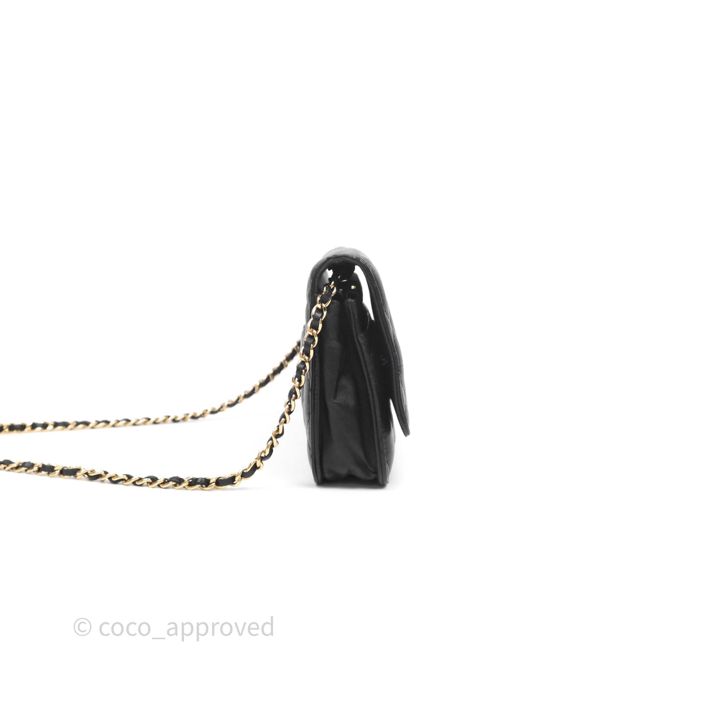 Chanel Classic WOC Wallet On Chain Quilted Black Lambskin Gold Hardware