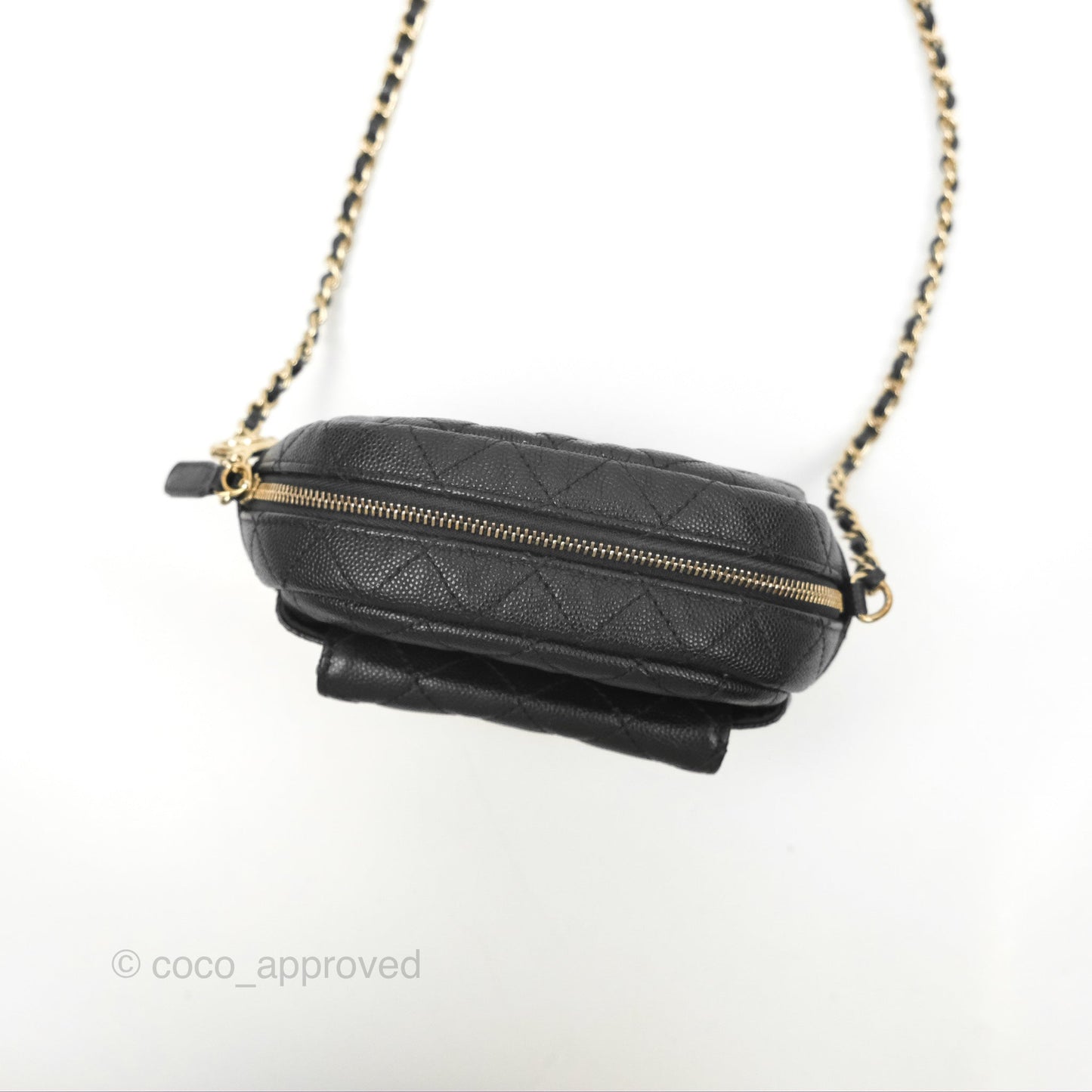 Chanel CC Day Camera Bag Black Caviar Gold Hardware