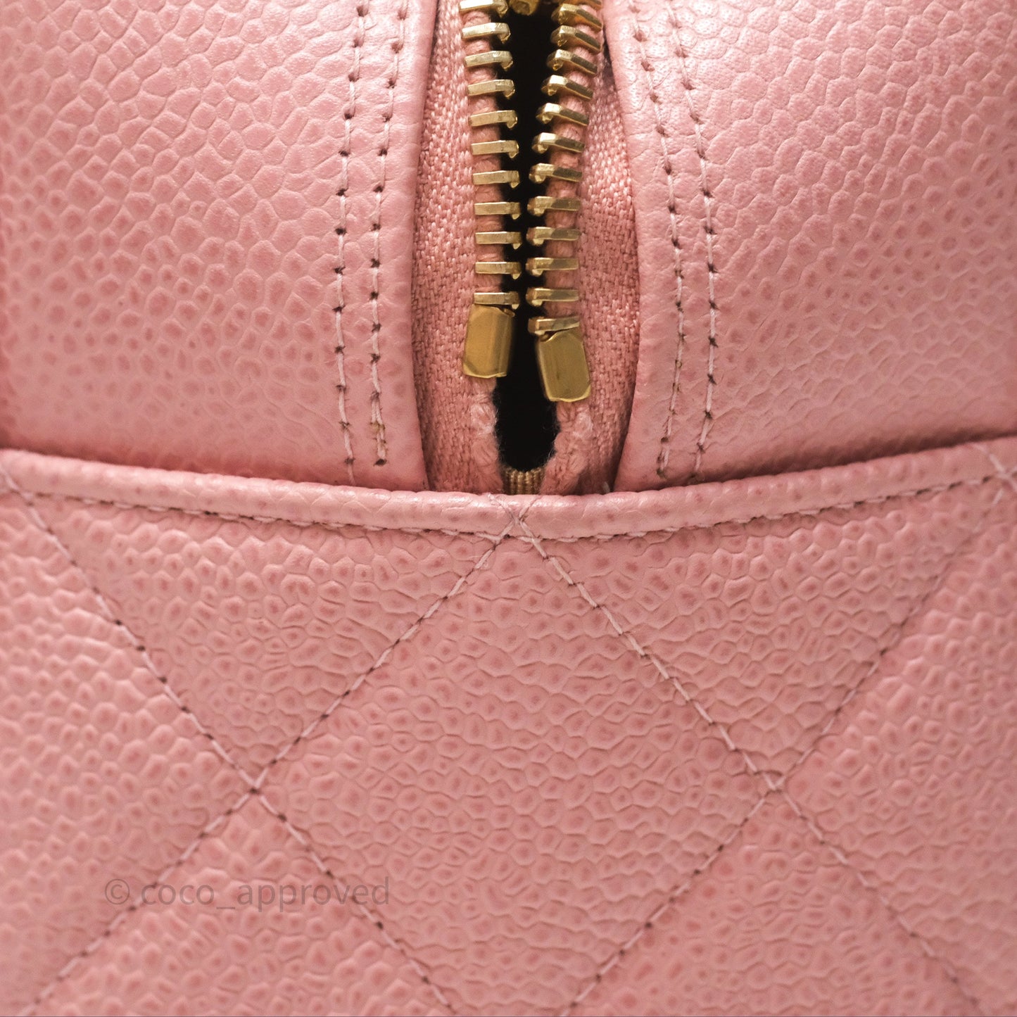 Chanel Vintage Mini CC Boston Bag Sakura Pink Caviar Gold Hardware