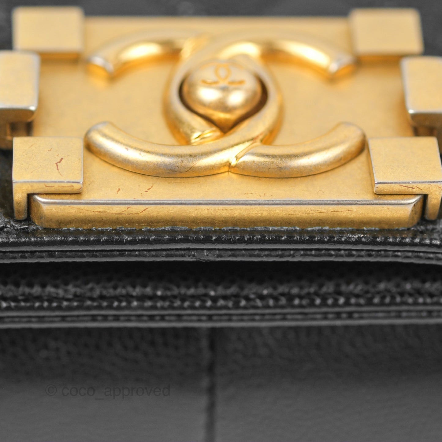 Chanel Quilted Medium Boy Black Caviar Aged Gold Hardware