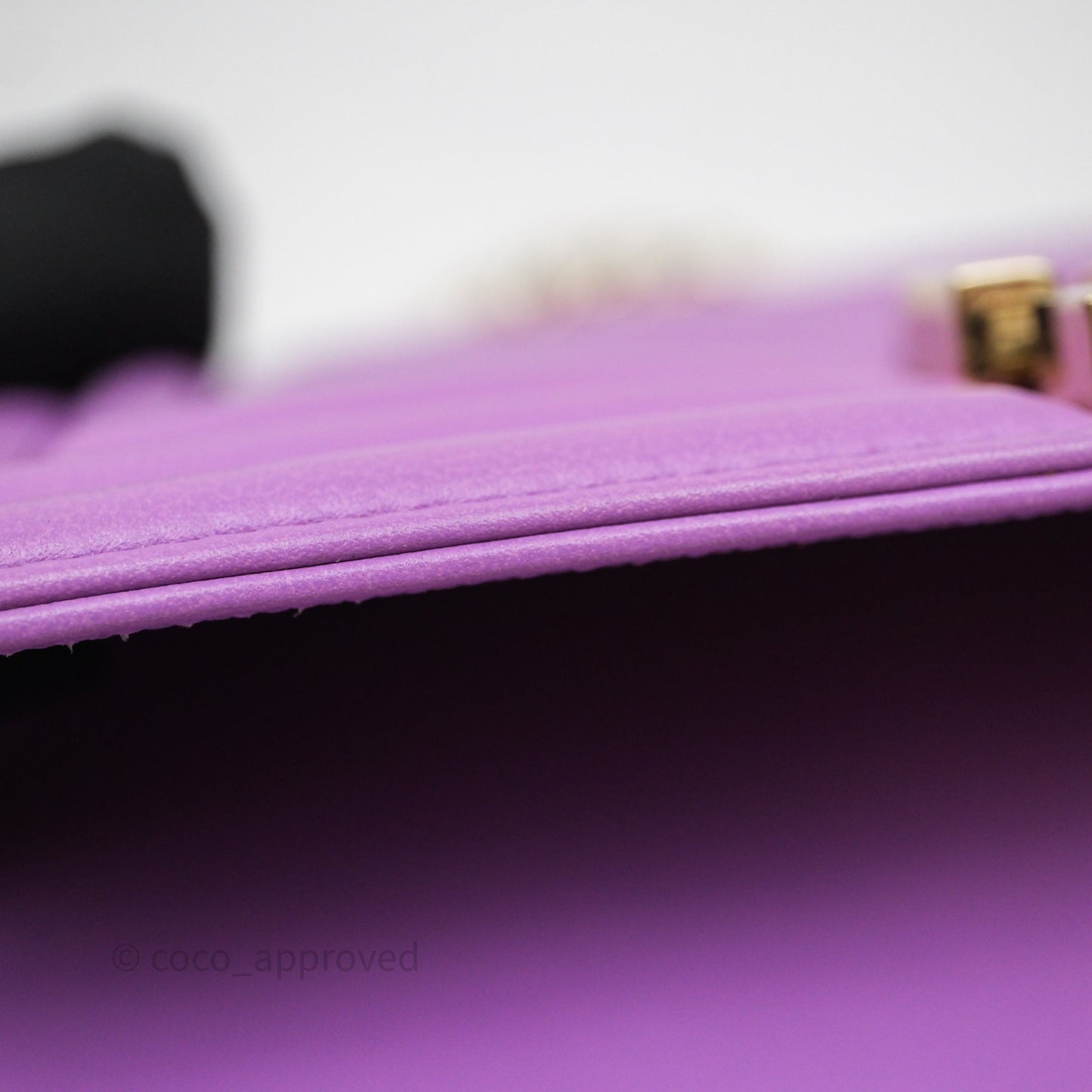 Chanel Chevron Small Boy Purple Calfskin Gold Hardware