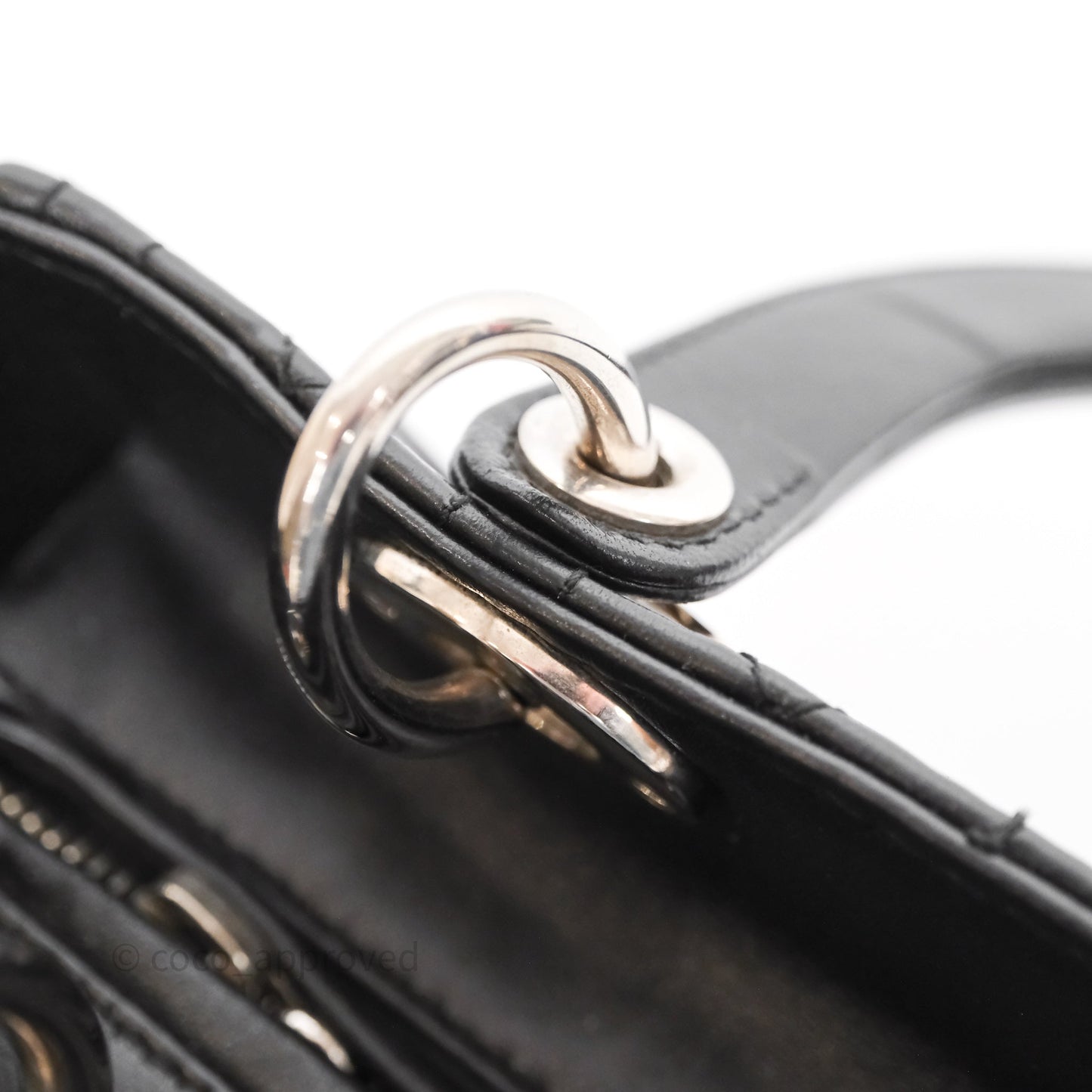 Christian Dior Medium Lady Dior Black Lambskin Silver Hardware