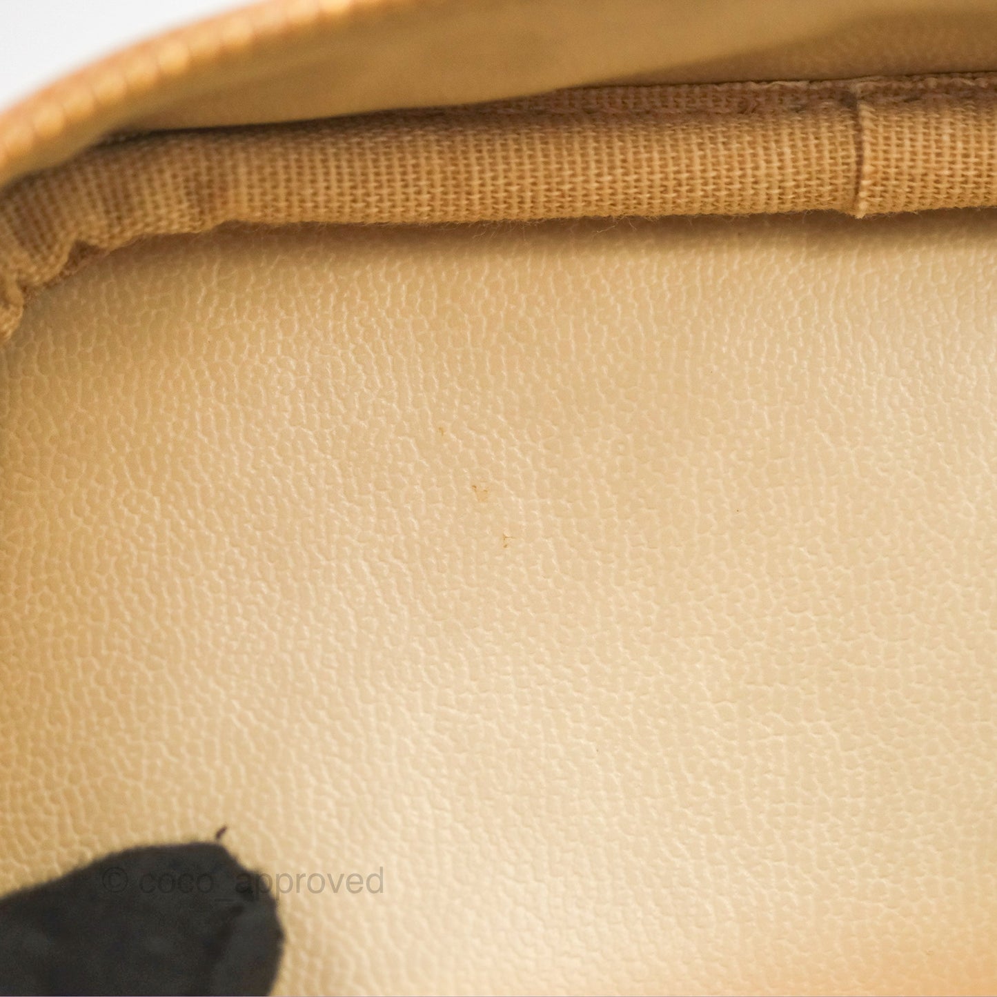 Chanel Vintage Vanity Case Beige Caviar Gold Hardware