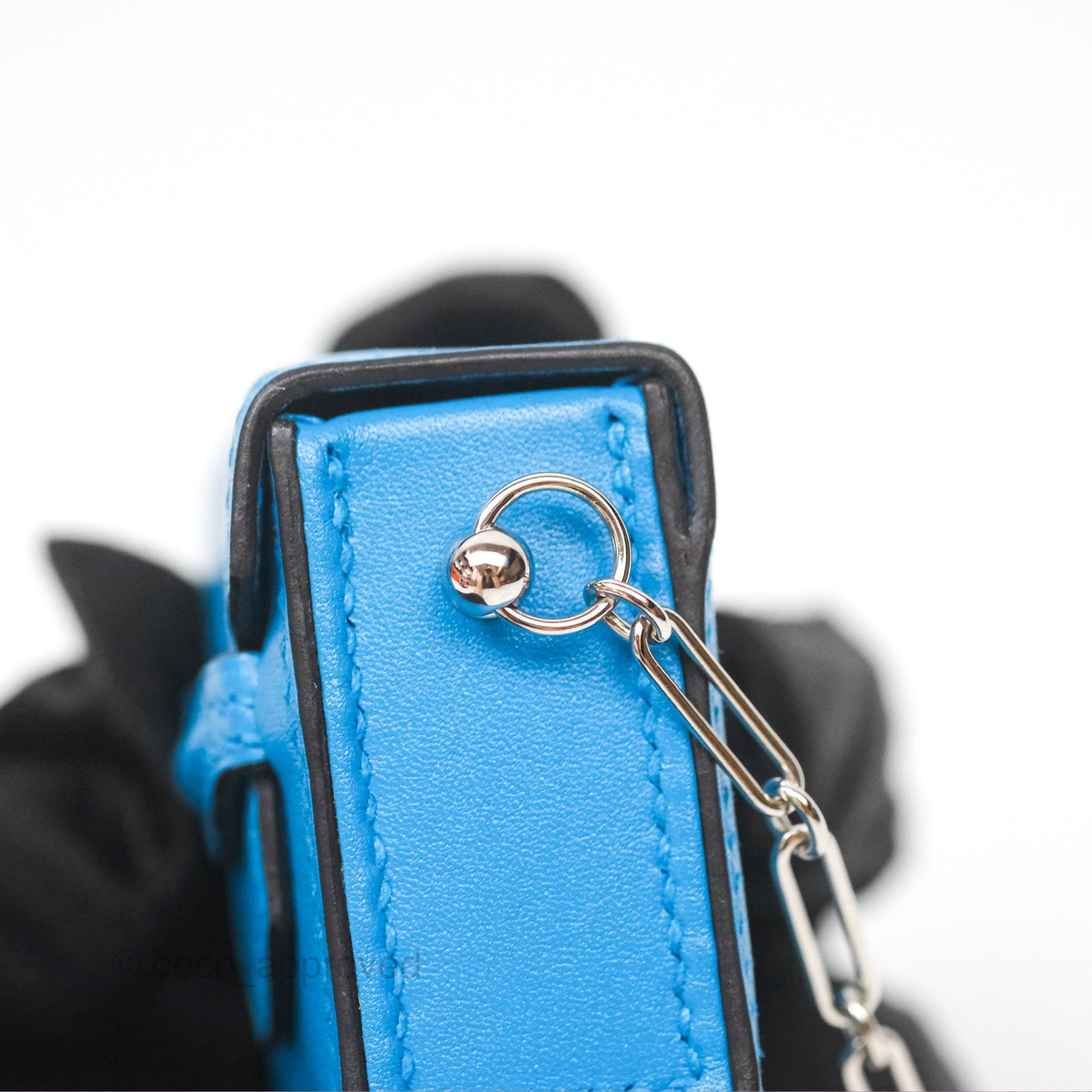 Hermes Micro Paperclip Chain Bag Blue