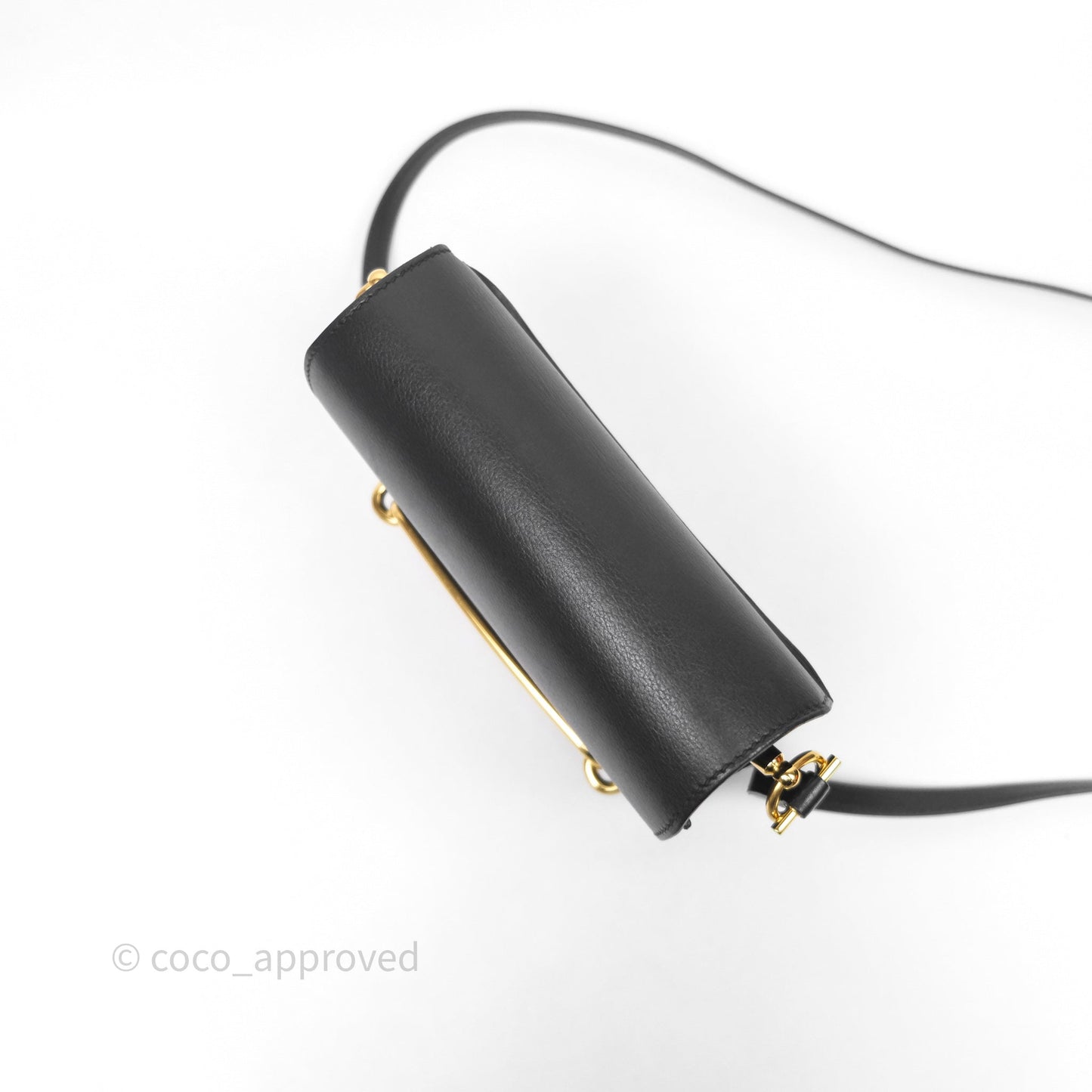 Hermès Roulis Mini 18 Black Veau Evergrain Gold Hardware