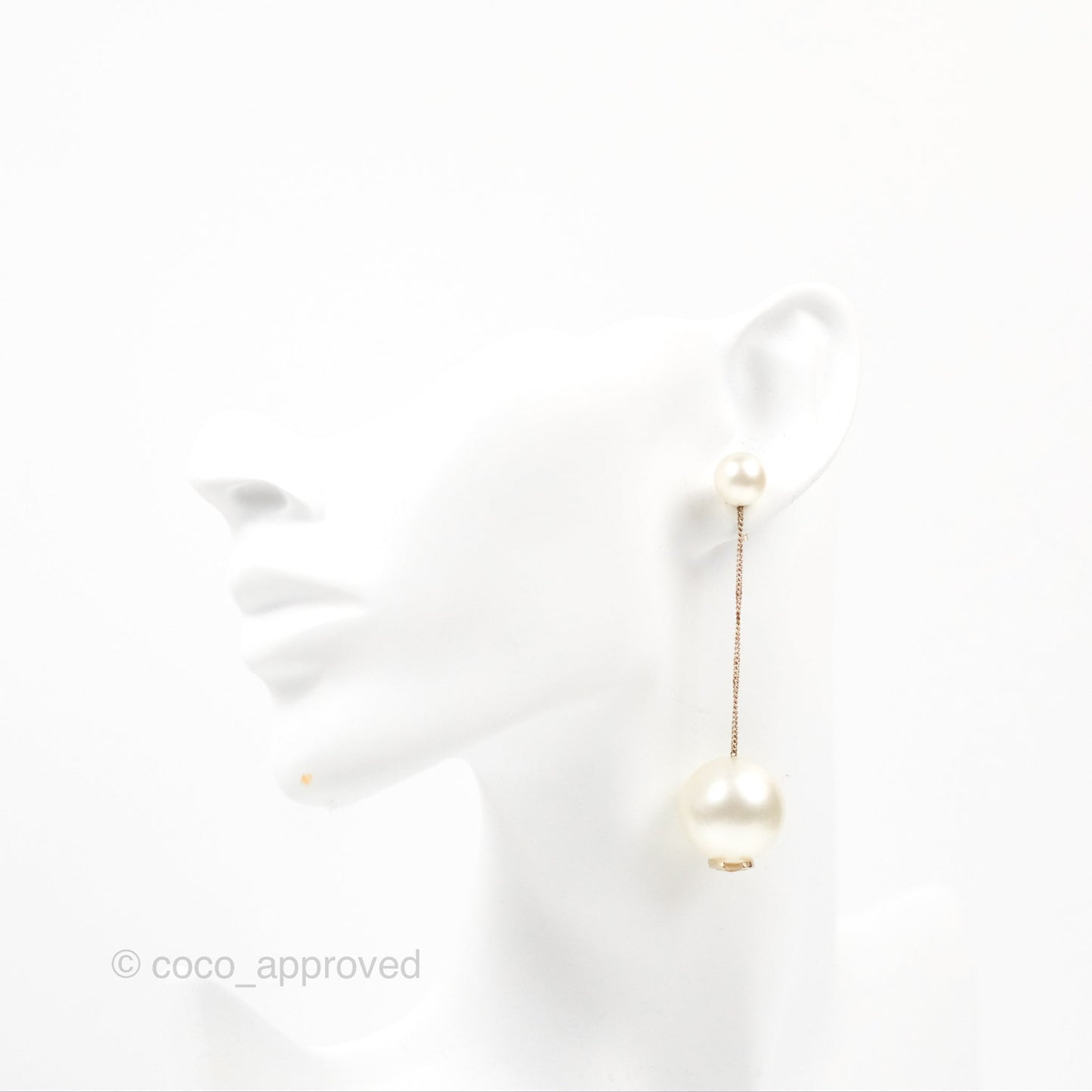 Chanel CC Pearl Drop Earrings
