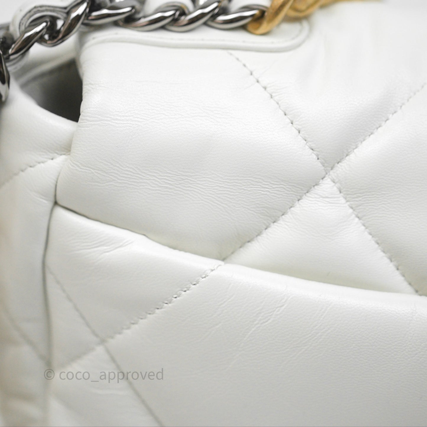 Chanel 19 Small White Mixed Hardware