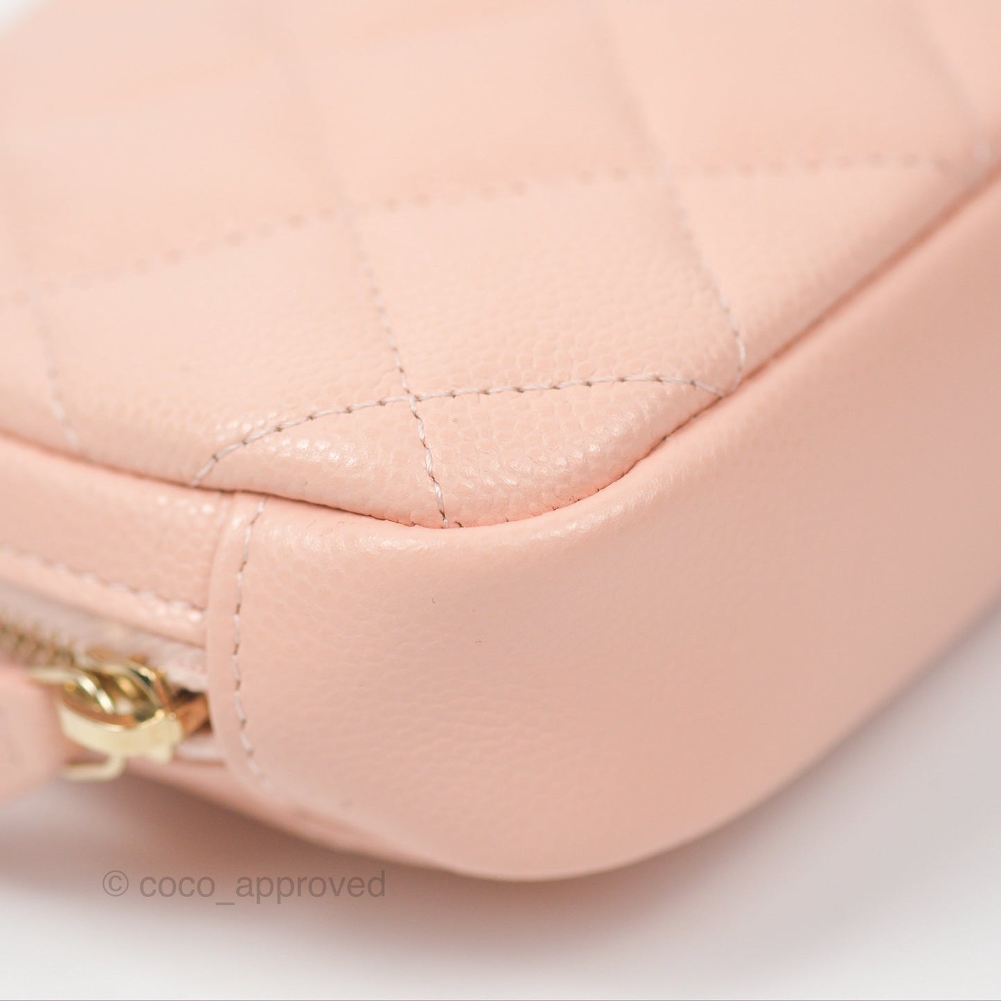 Chanel Small Classic Pouch Light Beige Caviar Gold Hardware