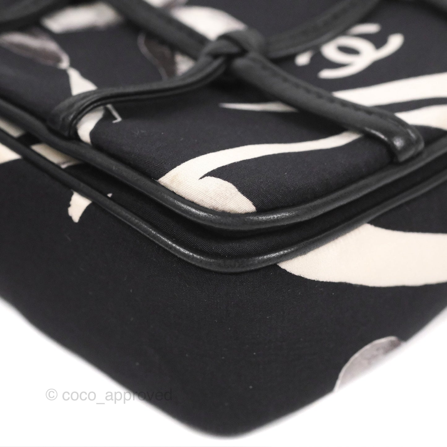 Chanel Timeless Tahiti Canvas Bag Navy Leather