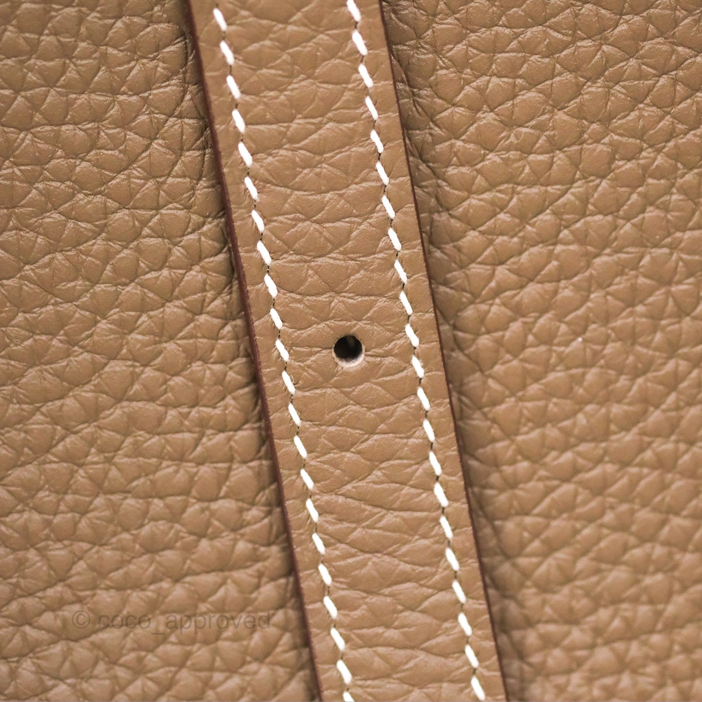 Hermès Halzan 25 Etoupe Clemence Palladium Hardware
