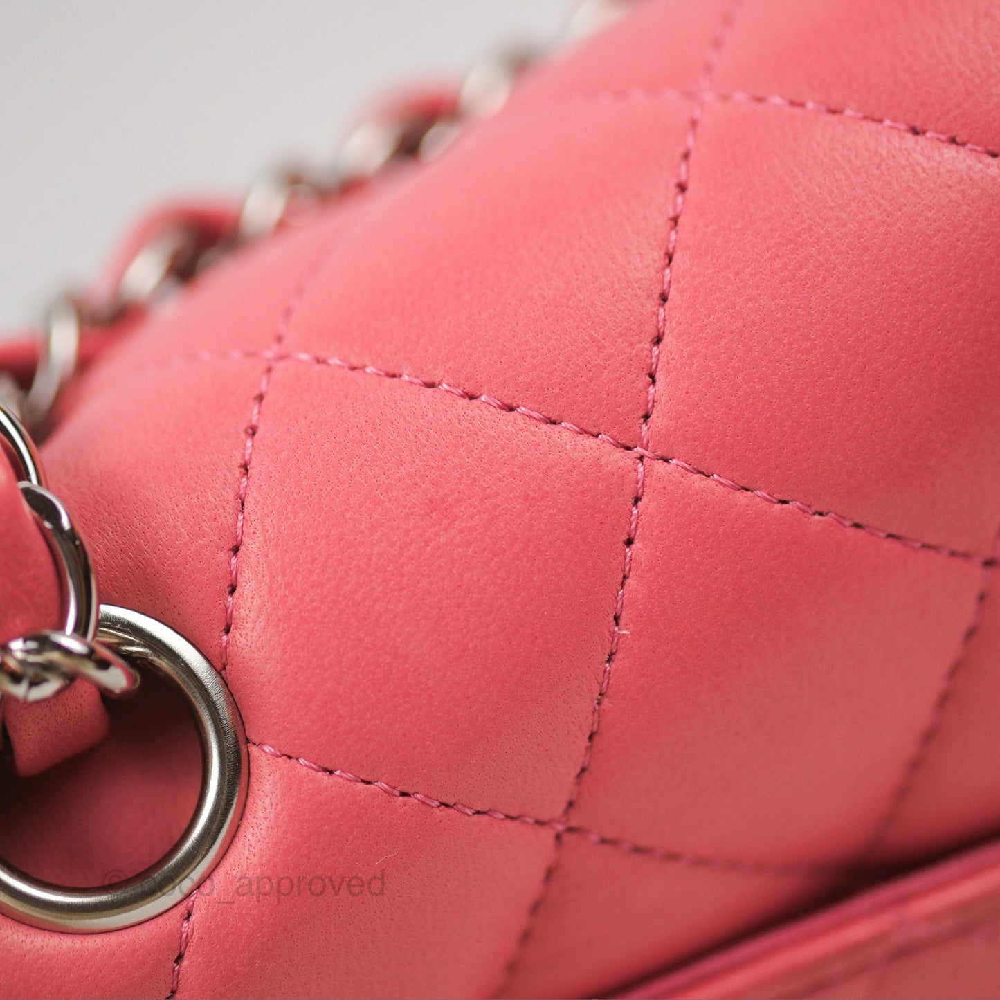 Chanel Classic M/L Medium Flap Quilted Pink Lambskin Silver Hardware