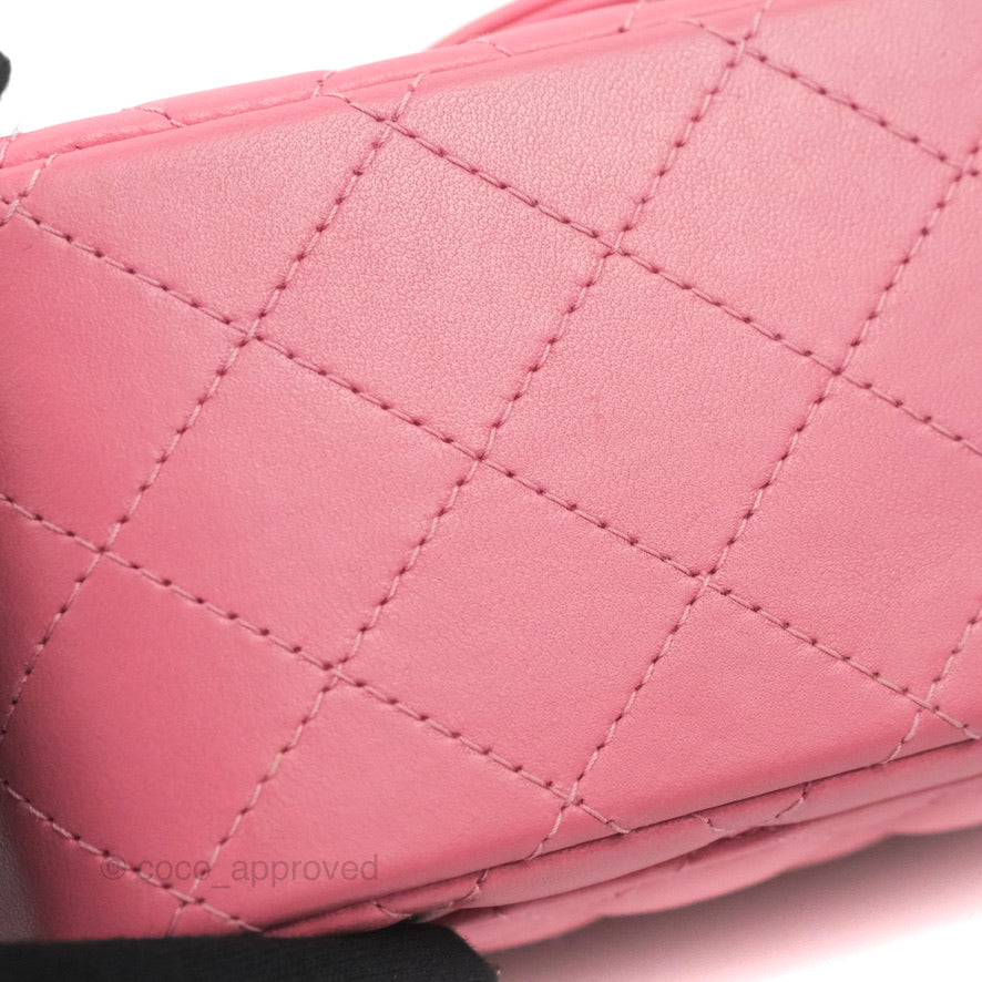 Chanel Mini Square Flap Pink Lambskin Gold Hardware