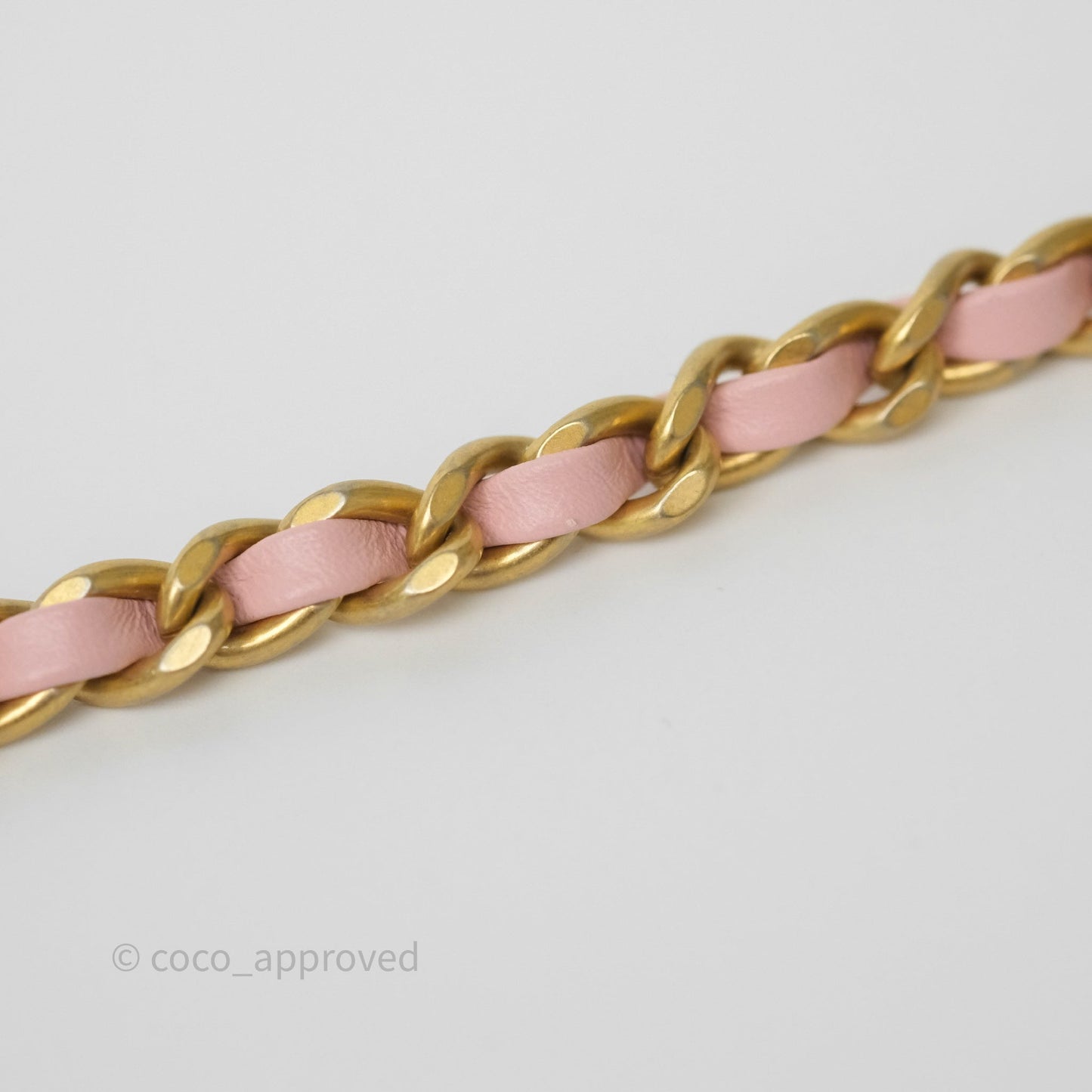 Chanel Pearl Crush Mini Square Quilted Light Pink Lambskin Aged Gold Hardware