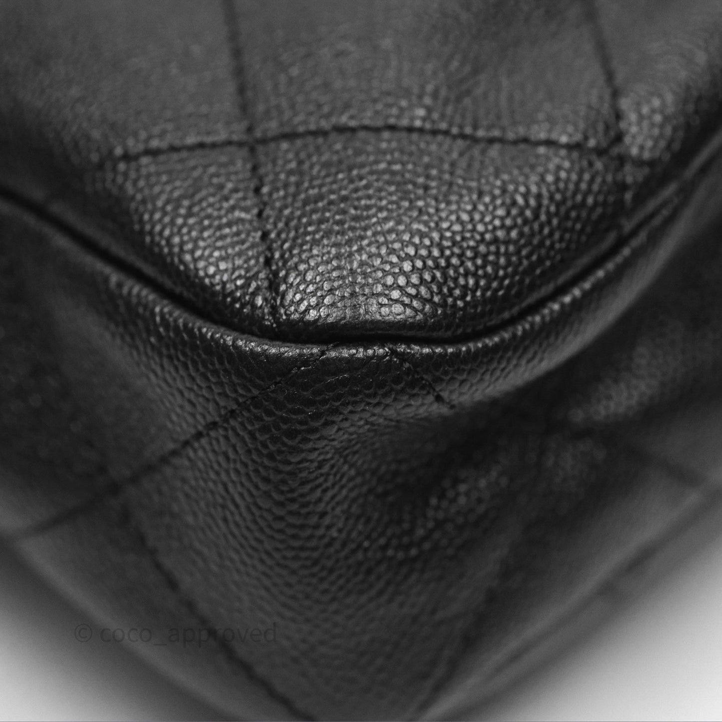 Chanel Double Pocket Hobo Bag Black Caviar Brushed Gold Hardware