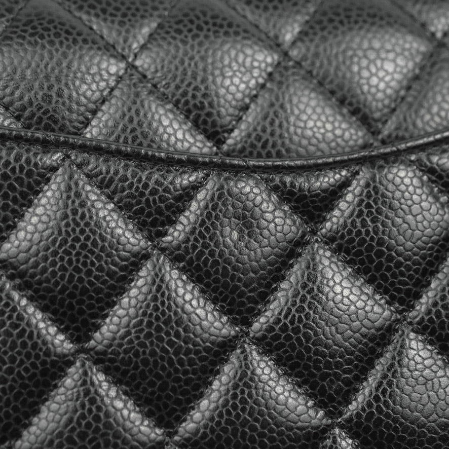Chanel Classic Double Flap M/L Black Caviar Gold Hardware