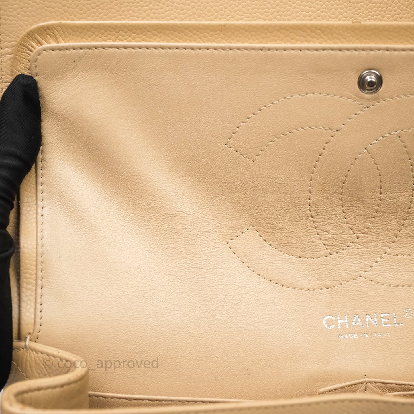 Chanel Jumbo Double Flap Beige Caviar Silver Hardware⁣⁣