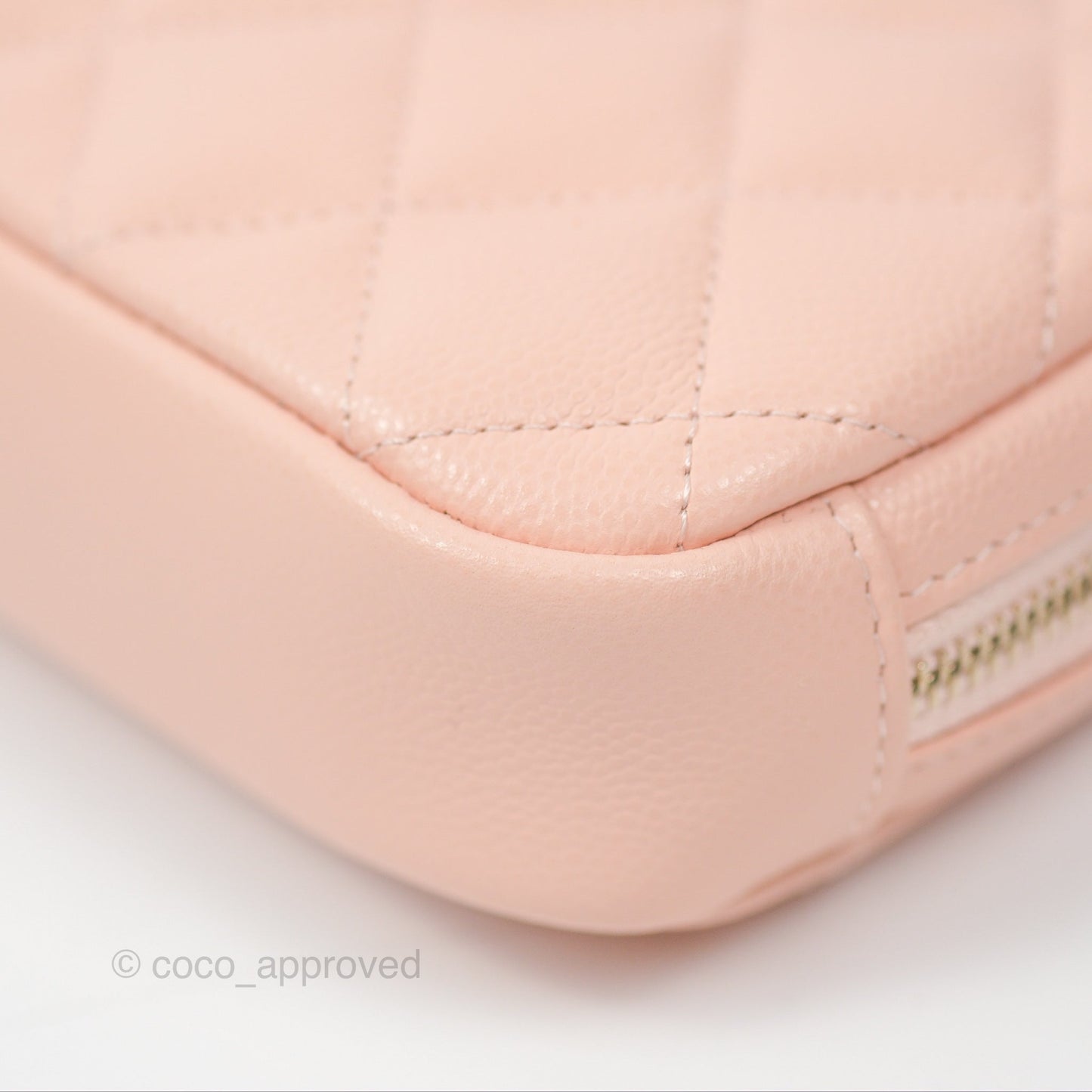 Chanel Small Classic Pouch Light Beige Caviar Gold Hardware