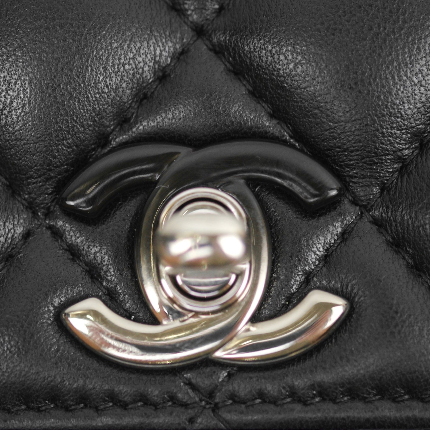 Chanel Gradient CC Wallet On Chain WOC Black Lambskin Silver Hardware 23K