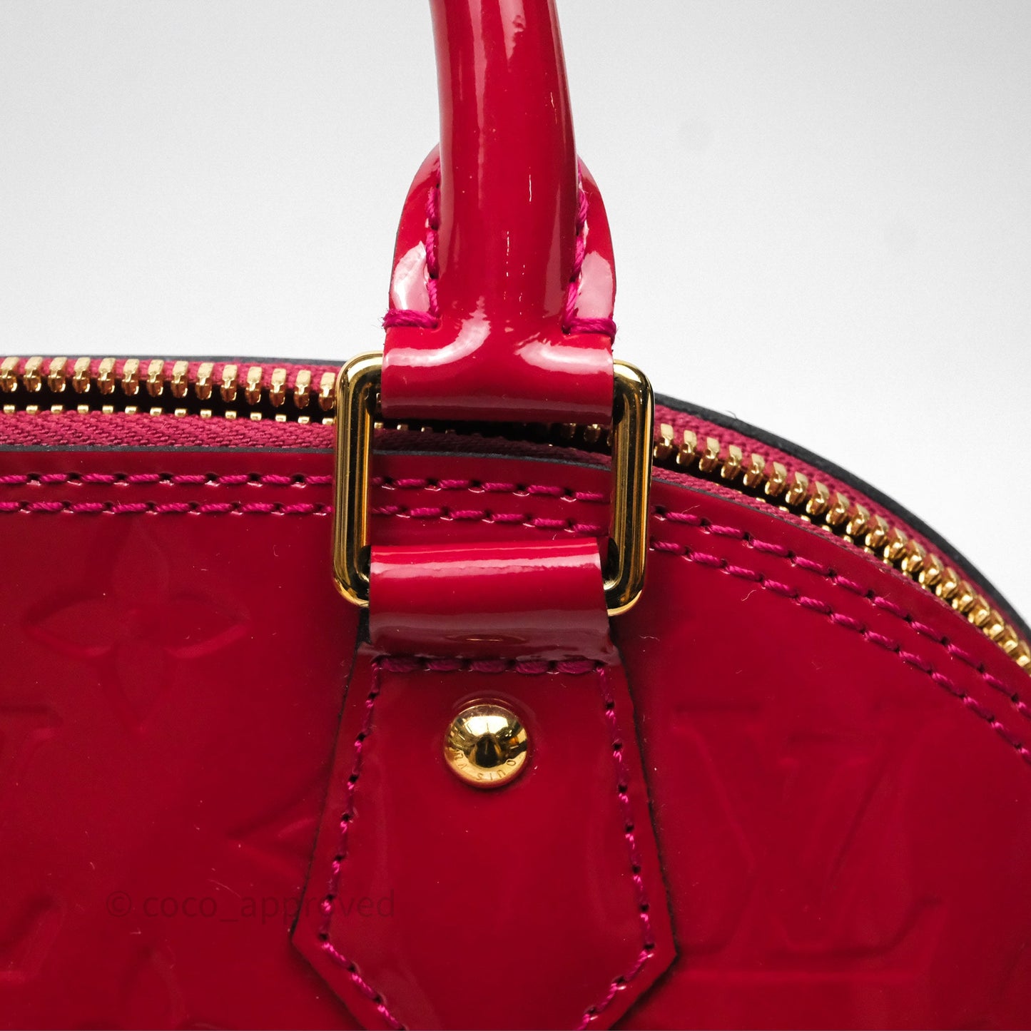 Louis Vuitton Alma BB Red Patent Gold Hardware